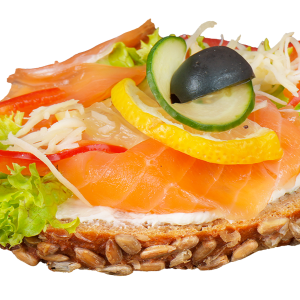Belegtes Lachsbrötchen